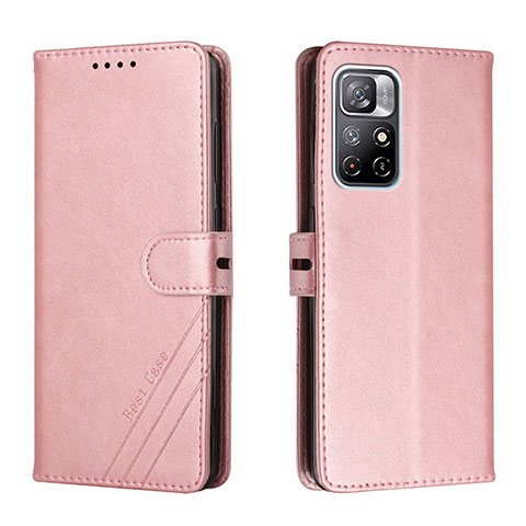 Custodia Portafoglio In Pelle Cover con Supporto H02X per Xiaomi Redmi Note 11 5G Oro Rosa