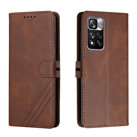 Custodia Portafoglio In Pelle Cover con Supporto H02X per Xiaomi Redmi Note 11 Pro+ Plus 5G Marrone