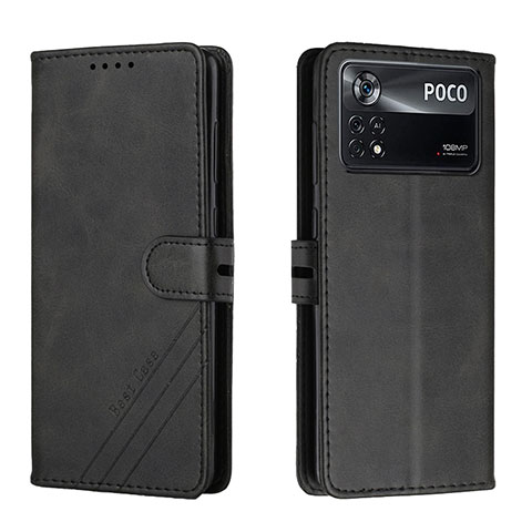 Custodia Portafoglio In Pelle Cover con Supporto H02X per Xiaomi Redmi Note 11E Pro 5G Nero