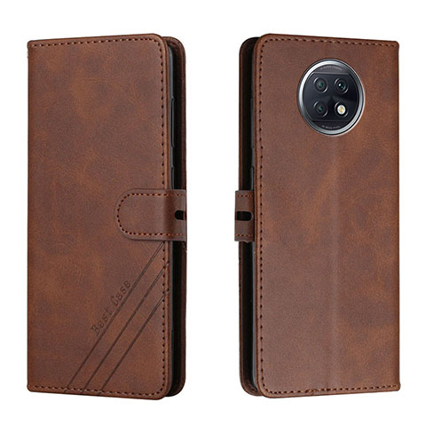 Custodia Portafoglio In Pelle Cover con Supporto H02X per Xiaomi Redmi Note 9 5G Marrone