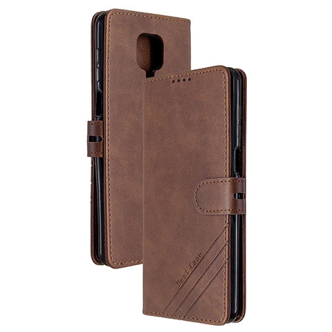 Custodia Portafoglio In Pelle Cover con Supporto H02X per Xiaomi Redmi Note 9 Pro Marrone