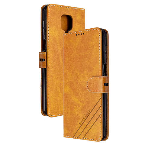 Custodia Portafoglio In Pelle Cover con Supporto H02X per Xiaomi Redmi Note 9 Pro Marrone Chiaro