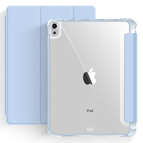 Custodia Portafoglio In Pelle Cover con Supporto H03 per Apple iPad Air 4 10.9 (2020) Blu