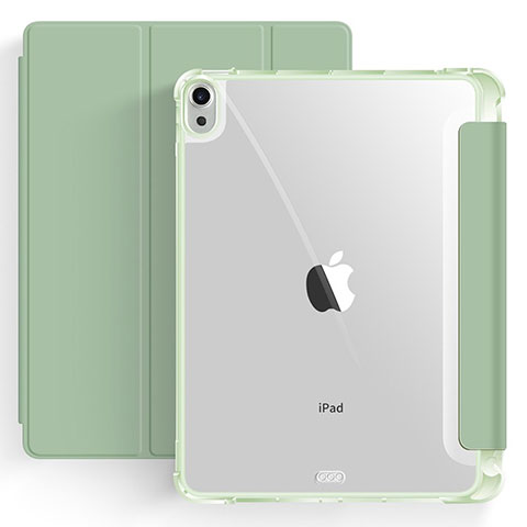 Custodia Portafoglio In Pelle Cover con Supporto H03 per Apple iPad Air 5 10.9 (2022) Verde