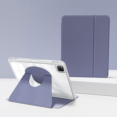 Custodia Portafoglio In Pelle Cover con Supporto H03 per Apple iPad Pro 11 (2020) Viola