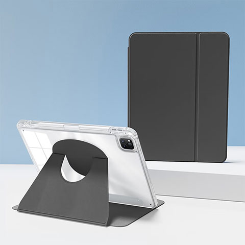 Custodia Portafoglio In Pelle Cover con Supporto H03 per Apple iPad Pro 11 (2021) Nero