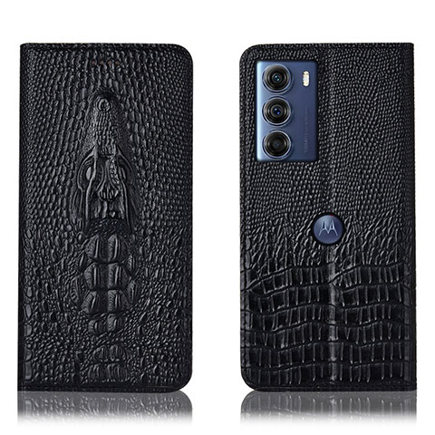 Custodia Portafoglio In Pelle Cover con Supporto H03P per Motorola Moto Edge S30 5G Nero