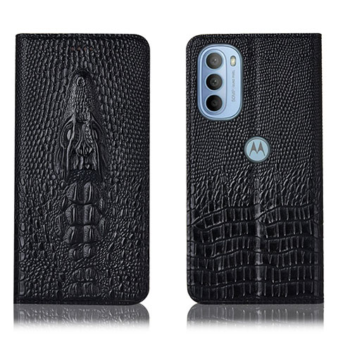 Custodia Portafoglio In Pelle Cover con Supporto H03P per Motorola Moto G41 Nero