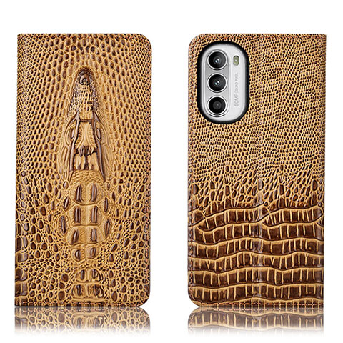 Custodia Portafoglio In Pelle Cover con Supporto H03P per Motorola Moto G71s 5G Marrone