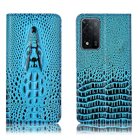 Custodia Portafoglio In Pelle Cover con Supporto H03P per Oppo A93s 5G Cielo Blu