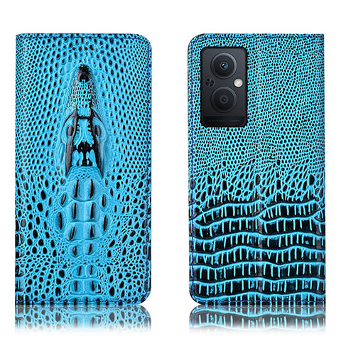 Custodia Portafoglio In Pelle Cover con Supporto H03P per Oppo F21 Pro 5G Cielo Blu