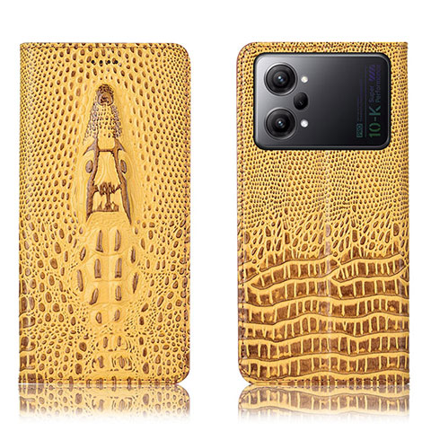 Custodia Portafoglio In Pelle Cover con Supporto H03P per Oppo K10 Pro 5G Giallo