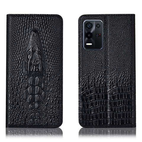 Custodia Portafoglio In Pelle Cover con Supporto H03P per Oppo K9X 5G Nero