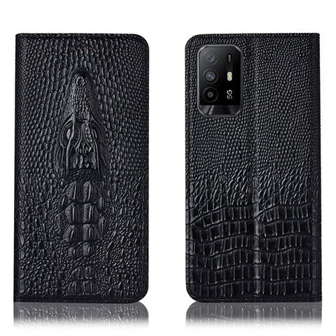 Custodia Portafoglio In Pelle Cover con Supporto H03P per Oppo Reno5 Z 5G Nero