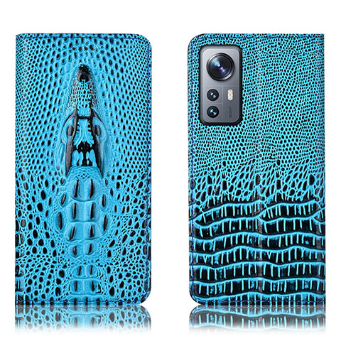 Custodia Portafoglio In Pelle Cover con Supporto H03P per Xiaomi Mi 12 5G Cielo Blu