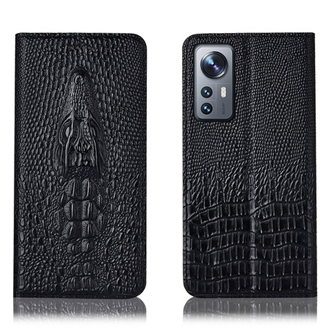 Custodia Portafoglio In Pelle Cover con Supporto H03P per Xiaomi Mi 12S Pro 5G Nero