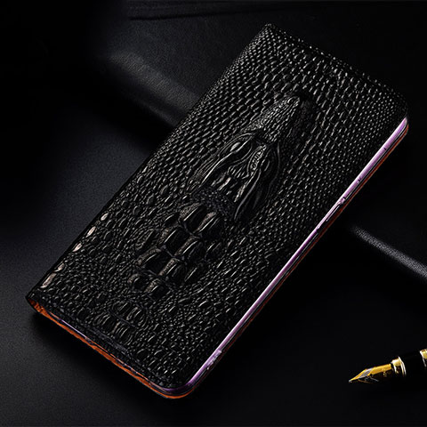 Custodia Portafoglio In Pelle Cover con Supporto H03P per Xiaomi Redmi Note 10 5G Nero