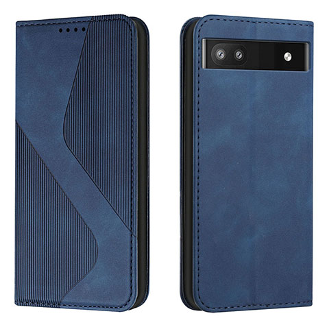 Custodia Portafoglio In Pelle Cover con Supporto H03X per Google Pixel 6a 5G Blu