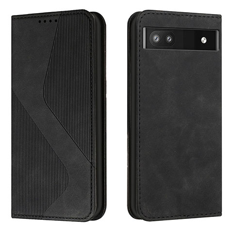 Custodia Portafoglio In Pelle Cover con Supporto H03X per Google Pixel 6a 5G Nero