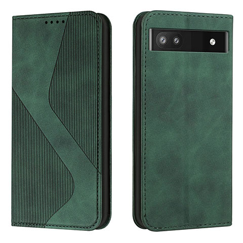 Custodia Portafoglio In Pelle Cover con Supporto H03X per Google Pixel 6a 5G Verde