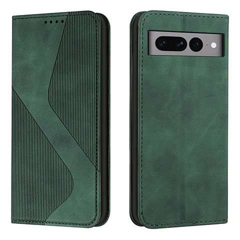 Custodia Portafoglio In Pelle Cover con Supporto H03X per Google Pixel 7 Pro 5G Verde