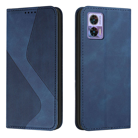 Custodia Portafoglio In Pelle Cover con Supporto H03X per Motorola Moto Edge 30 Lite 5G Blu