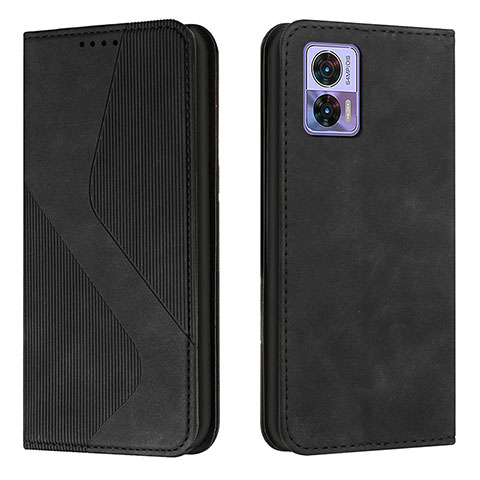 Custodia Portafoglio In Pelle Cover con Supporto H03X per Motorola Moto Edge 30 Lite 5G Nero