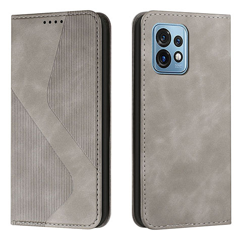 Custodia Portafoglio In Pelle Cover con Supporto H03X per Motorola Moto Edge 40 Pro 5G Grigio