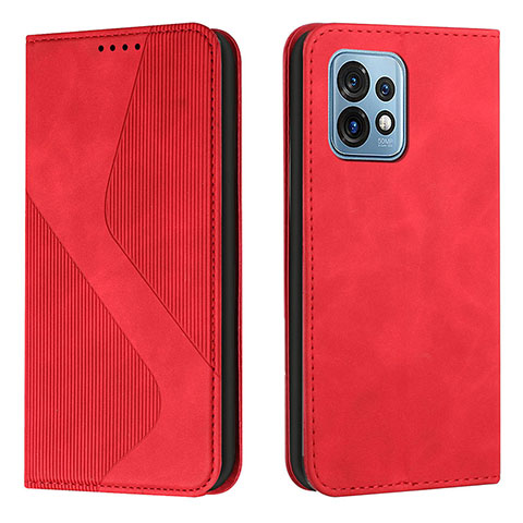 Custodia Portafoglio In Pelle Cover con Supporto H03X per Motorola Moto Edge 40 Pro 5G Rosso