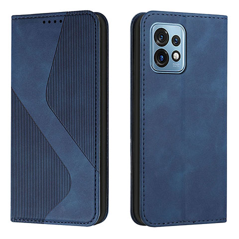 Custodia Portafoglio In Pelle Cover con Supporto H03X per Motorola Moto Edge Plus (2023) 5G Blu