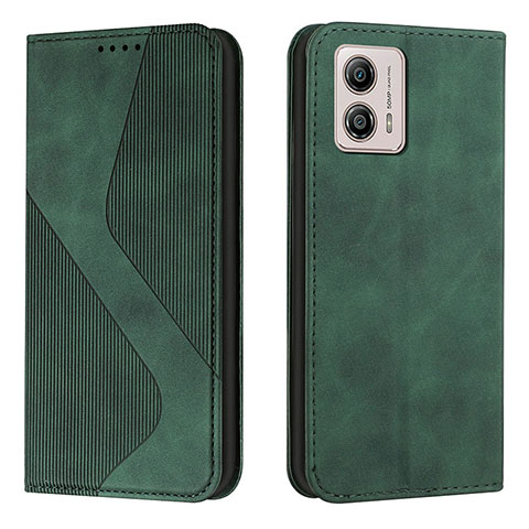 Custodia Portafoglio In Pelle Cover con Supporto H03X per Motorola Moto G53 5G Verde