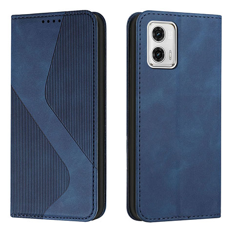 Custodia Portafoglio In Pelle Cover con Supporto H03X per Motorola Moto G73 5G Blu