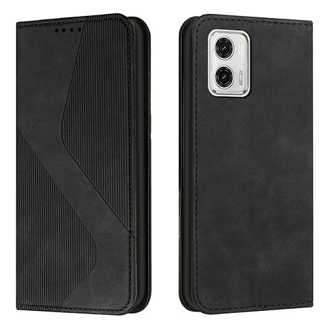 Custodia Portafoglio In Pelle Cover con Supporto H03X per Motorola Moto G73 5G Nero