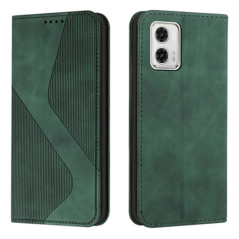 Custodia Portafoglio In Pelle Cover con Supporto H03X per Motorola Moto G73 5G Verde