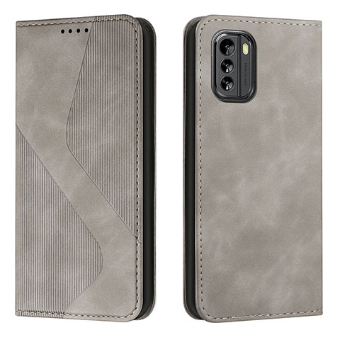 Custodia Portafoglio In Pelle Cover con Supporto H03X per Nokia G60 5G Grigio