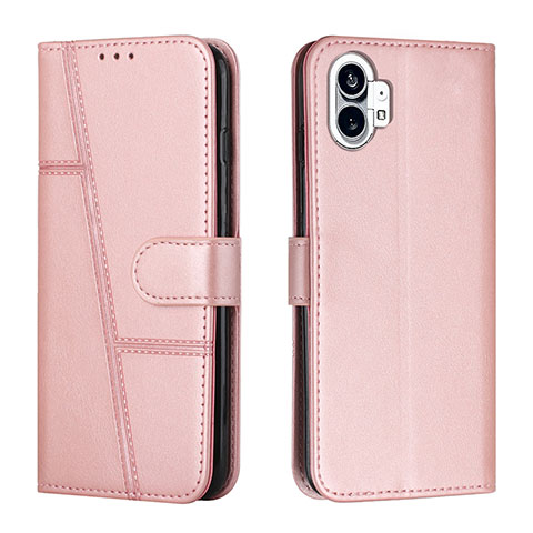 Custodia Portafoglio In Pelle Cover con Supporto H03X per Nothing Phone 1 Oro Rosa