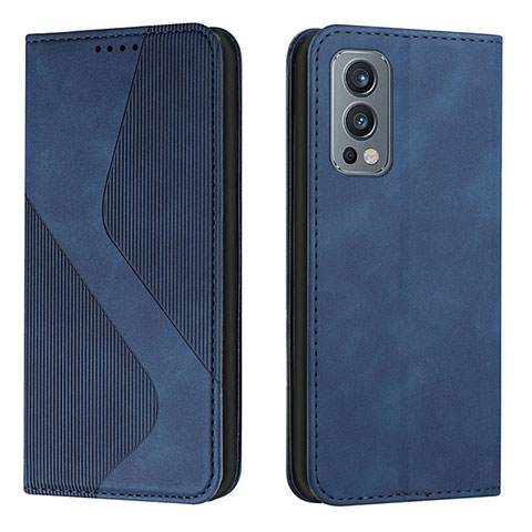 Custodia Portafoglio In Pelle Cover con Supporto H03X per OnePlus Nord 2 5G Blu