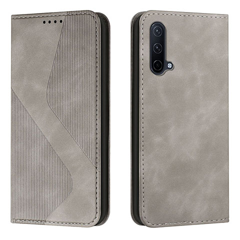 Custodia Portafoglio In Pelle Cover con Supporto H03X per OnePlus Nord CE 5G Grigio