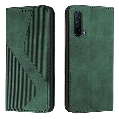 Custodia Portafoglio In Pelle Cover con Supporto H03X per OnePlus Nord CE 5G Verde