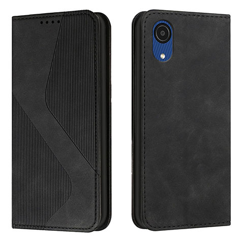 Custodia Portafoglio In Pelle Cover con Supporto H03X per Samsung Galaxy A03 Core Nero