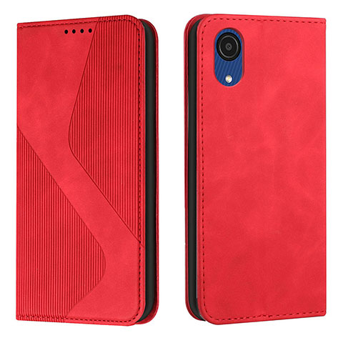 Custodia Portafoglio In Pelle Cover con Supporto H03X per Samsung Galaxy A03 Core Rosso