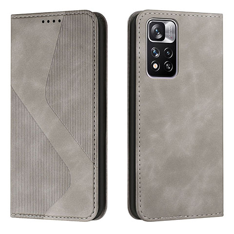 Custodia Portafoglio In Pelle Cover con Supporto H03X per Xiaomi Mi 11i 5G (2022) Grigio