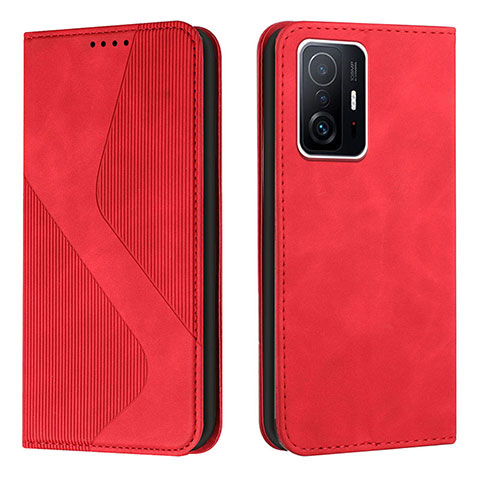 Custodia Portafoglio In Pelle Cover con Supporto H03X per Xiaomi Mi 11T 5G Rosso