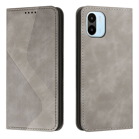 Custodia Portafoglio In Pelle Cover con Supporto H03X per Xiaomi Poco C51 Grigio