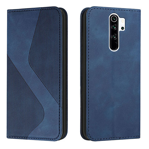 Custodia Portafoglio In Pelle Cover con Supporto H03X per Xiaomi Poco M2 Blu