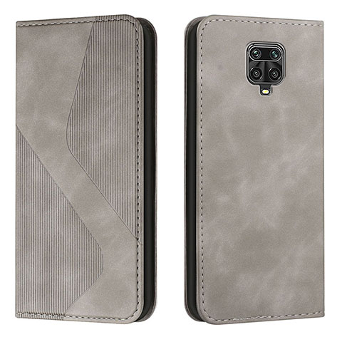 Custodia Portafoglio In Pelle Cover con Supporto H03X per Xiaomi Poco M2 Pro Grigio