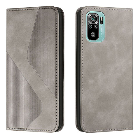 Custodia Portafoglio In Pelle Cover con Supporto H03X per Xiaomi Poco M5S Grigio