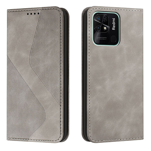 Custodia Portafoglio In Pelle Cover con Supporto H03X per Xiaomi Redmi 10 Power Grigio