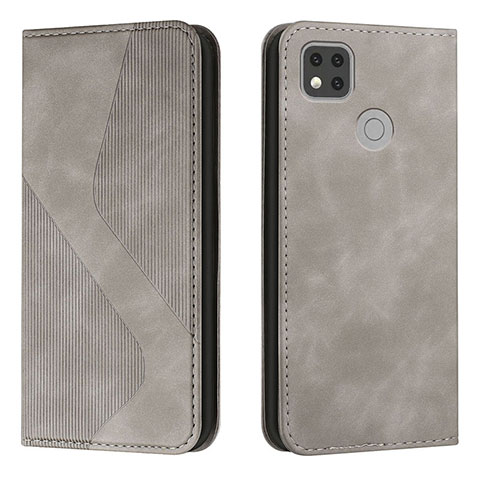 Custodia Portafoglio In Pelle Cover con Supporto H03X per Xiaomi Redmi 10A 4G Grigio