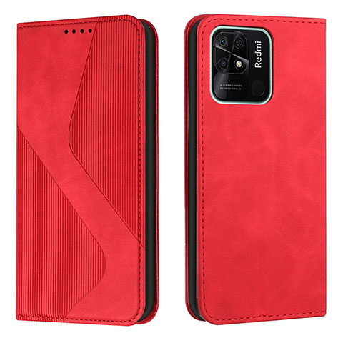 Custodia Portafoglio In Pelle Cover con Supporto H03X per Xiaomi Redmi 10C 4G Rosso